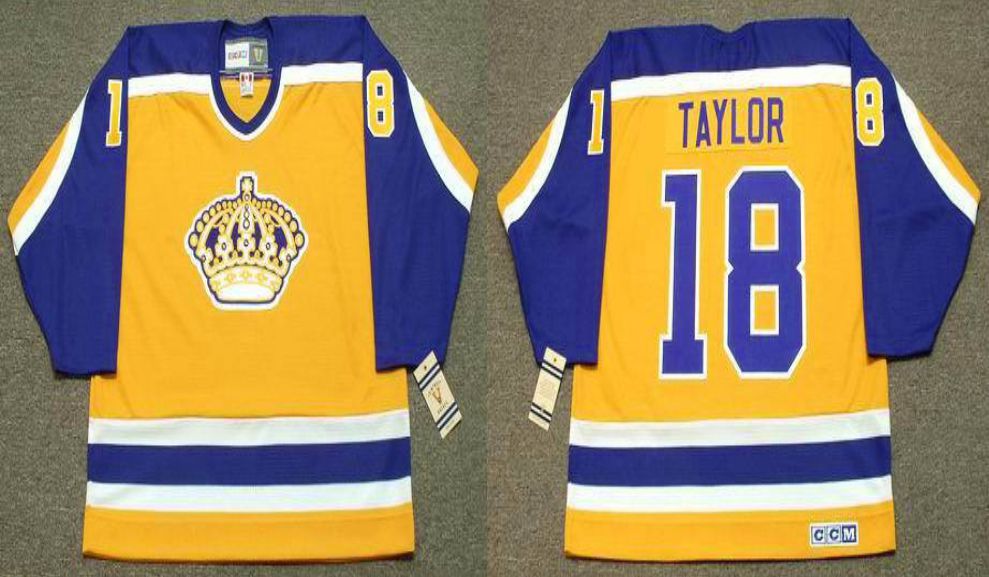2019 Men Los Angeles Kings 18 Taylor Yellow CCM NHL jerseys